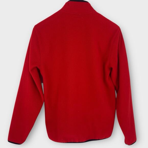 Old Navy Y2K Fleece 1/4 Zip Fleece Red Blue 2010's Spell Out Embroidered S - Picture 2 of 11
